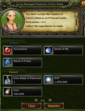 [Long Revenge] Materials of Holy Water